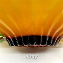 STUNNING 4 Color! Sommerso Vintage Large Italian Murano Art Glass Centerpc Bowl