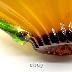 STUNNING 4 Color! Sommerso Vintage Large Italian Murano Art Glass Centerpc Bowl