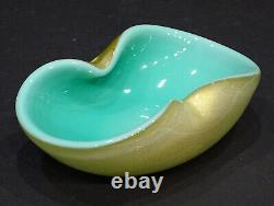 STUNNING! Vintage MURANO Art Glass ARCHIMEDE SEGUSO Celadon Candy Dish Bowl MCM