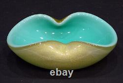 STUNNING! Vintage MURANO Art Glass ARCHIMEDE SEGUSO Celadon Candy Dish Bowl MCM