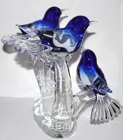 STUNNING Vtg RENATO ANATRA Blue Birds SIGNED Murano Italian ArT GLaSs Italy