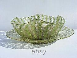 Salviati Venetian Murano Finger Bowl And Plate Vintage