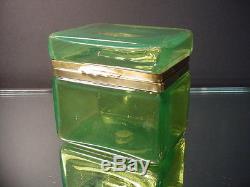 Scarce Vintage Mandruzzato Lime Green Trinket Casket Box Murano Eames Era C 1950