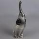 Sculpture Elephant Glass Murano Fabio Tosi Leaf Silver Design Vintage Years 70