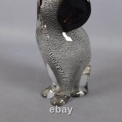 Sculpture Elephant Glass Murano Fabio Tosi Leaf Silver Design Vintage Years 70