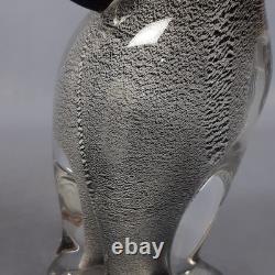 Sculpture Elephant Glass Murano Fabio Tosi Leaf Silver Design Vintage Years 70