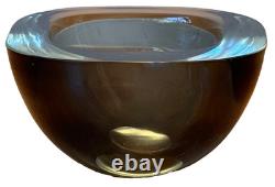 Seguso Poli Murano Italy Italian Sommerso Art Glass Geode Bowl Vtg Cenedese Mcm