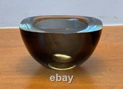 Seguso Poli Murano Italy Italian Sommerso Art Glass Geode Bowl Vtg Cenedese Mcm