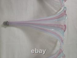 Set Of 3 Vintage Murano Glass Latticino Epergne Horns Read Description