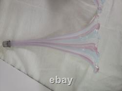 Set Of 3 Vintage Murano Glass Latticino Epergne Horns Read Description