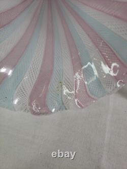 Set Of 3 Vintage Murano Glass Latticino Epergne Horns Read Description