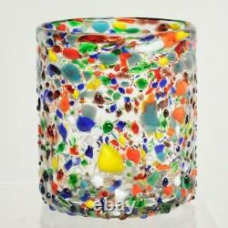 Set Of 5 Vintage Goto Murano, Murrisa, Multi-colored Glass Tumblers