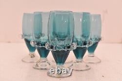 Set Of 6 Vintage Murano / Venetian Glass Shot Cordial Glasses hand Blown Italy