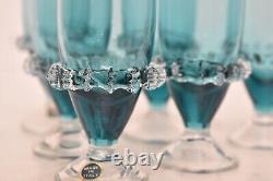 Set Of 6 Vintage Murano / Venetian Glass Shot Cordial Glasses hand Blown Italy