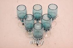 Set Of 6 Vintage Murano / Venetian Glass Shot Cordial Glasses hand Blown Italy