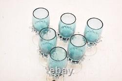 Set Of 6 Vintage Murano / Venetian Glass Shot Cordial Glasses hand Blown Italy