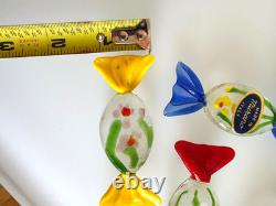 Set of 11 Authentic Vintage Murano Glass Candy Pieces Multicolor