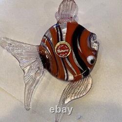 Set of 4 Vintage Murano Glass Fish, Mini, Multi Color, Italy, School Of Fish