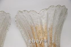 Set of Three Vintage Murano Glass and Brass Wall Sconce, 1970