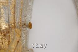 Set of Three Vintage Murano Glass and Brass Wall Sconce, 1970