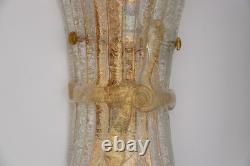 Set of Three Vintage Murano Glass and Brass Wall Sconce, 1970