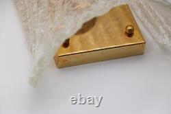 Set of Three Vintage Murano Glass and Brass Wall Sconce, 1970