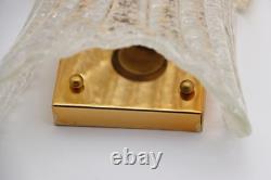 Set of Three Vintage Murano Glass and Brass Wall Sconce, 1970