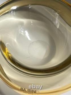 Signed Barbini Murano Art Glass Bowl Amber Modern Italian Vintage Mid Century