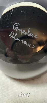 Signed Cenedese Murano Vintage 5inch Glass Orb Ashtray. No Chips Or Cracks. Mint