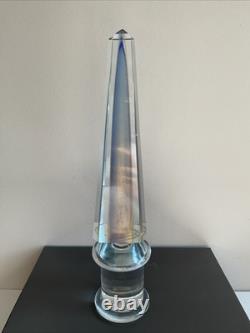 Signed Murano Glass Obelisk Sculpture Italy Gold Aventurine Core Vintage Rare