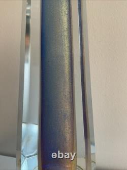 Signed Murano Glass Obelisk Sculpture Italy Gold Aventurine Core Vintage Rare