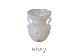 Signed Rosis Murano Scavo Glass Vase Vintage Vetreria Artistica Venezia 5.25