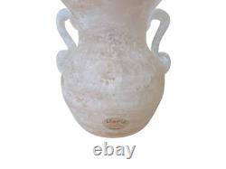 Signed Rosis Murano Scavo Glass Vase Vintage Vetreria Artistica Venezia 5.25