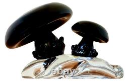 Signed Seguso Murano Italy Venetian Art Glass Mushroom Sculpture Figurine Vtg