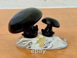 Signed Seguso Murano Italy Venetian Art Glass Mushroom Sculpture Figurine Vtg