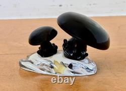 Signed Seguso Murano Italy Venetian Art Glass Mushroom Sculpture Figurine Vtg