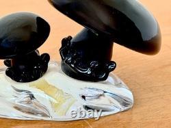 Signed Seguso Murano Italy Venetian Art Glass Mushroom Sculpture Figurine Vtg