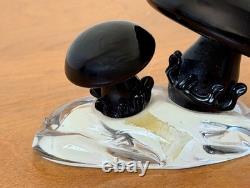Signed Seguso Murano Italy Venetian Art Glass Mushroom Sculpture Figurine Vtg