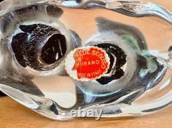 Signed Seguso Murano Italy Venetian Art Glass Mushroom Sculpture Figurine Vtg