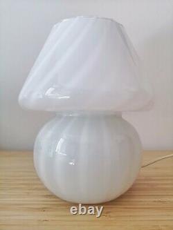 Small Vintage SWIRL MUSHROOM Table Lamp VETRI MURANO Art Glass Italy 70s Fungo