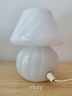 Small Vintage SWIRL MUSHROOM Table Lamp VETRI MURANO Art Glass Italy 70s Fungo