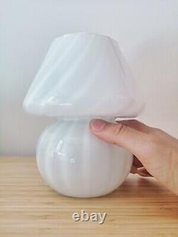 Small Vintage SWIRL MUSHROOM Table Lamp VETRI MURANO Art Glass Italy 70s Fungo