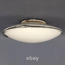 Space Age Ceiling Lamp Murano Glass White Black Vintage Design 1970