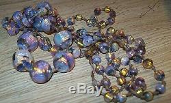 Stunning Antique/Vintage Venetian, Murano, Opal Fire Foil Glass Beaded Necklace