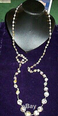 Stunning Antique/Vintage Venetian, Murano, Opal Fire Foil Glass Beaded Necklace