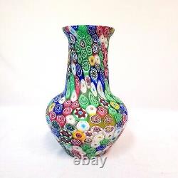 Stunning Fratelli Toso Millefiori Vase Mid Century MCM Murano Art Glass -MINT