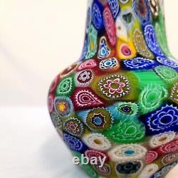 Stunning Fratelli Toso Millefiori Vase Mid Century MCM Murano Art Glass -MINT