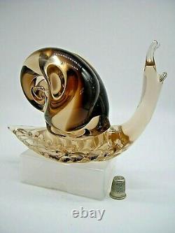 Stunning HUGE 8 Vintage Murano V Nason label sommerso glass snail 1950-60 HEAVY