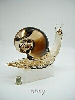 Stunning HUGE 8 Vintage Murano V Nason label sommerso glass snail 1950-60 HEAVY