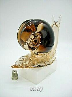 Stunning HUGE 8 Vintage Murano V Nason label sommerso glass snail 1950-60 HEAVY